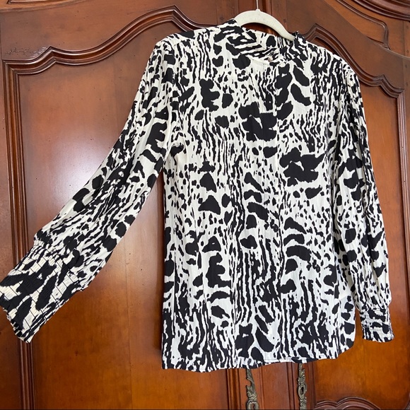 NWT Ba&sh Opus Blouse | Size 1 / US 4 | Black and Ecru, Puff Sleeve - Picture 7 of 16